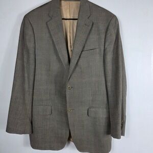Vintage Lauren Ralph‎ Lauren Men's 40R  Plaid Wool/Silk  Sport Coat Blazer Brown